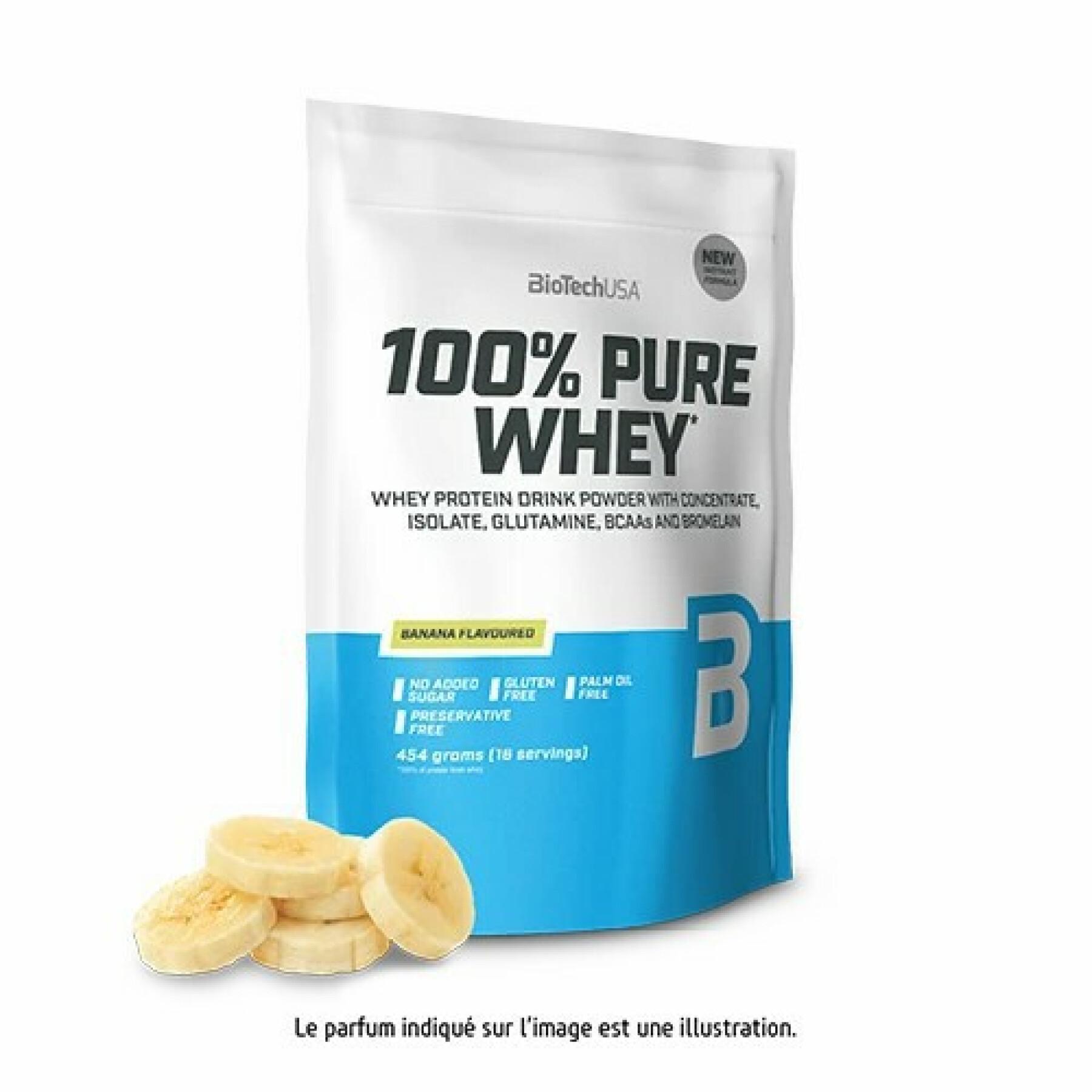 Bolsas de proteína de suero 100% pura Biotech USA - Banane - 454g (x10)