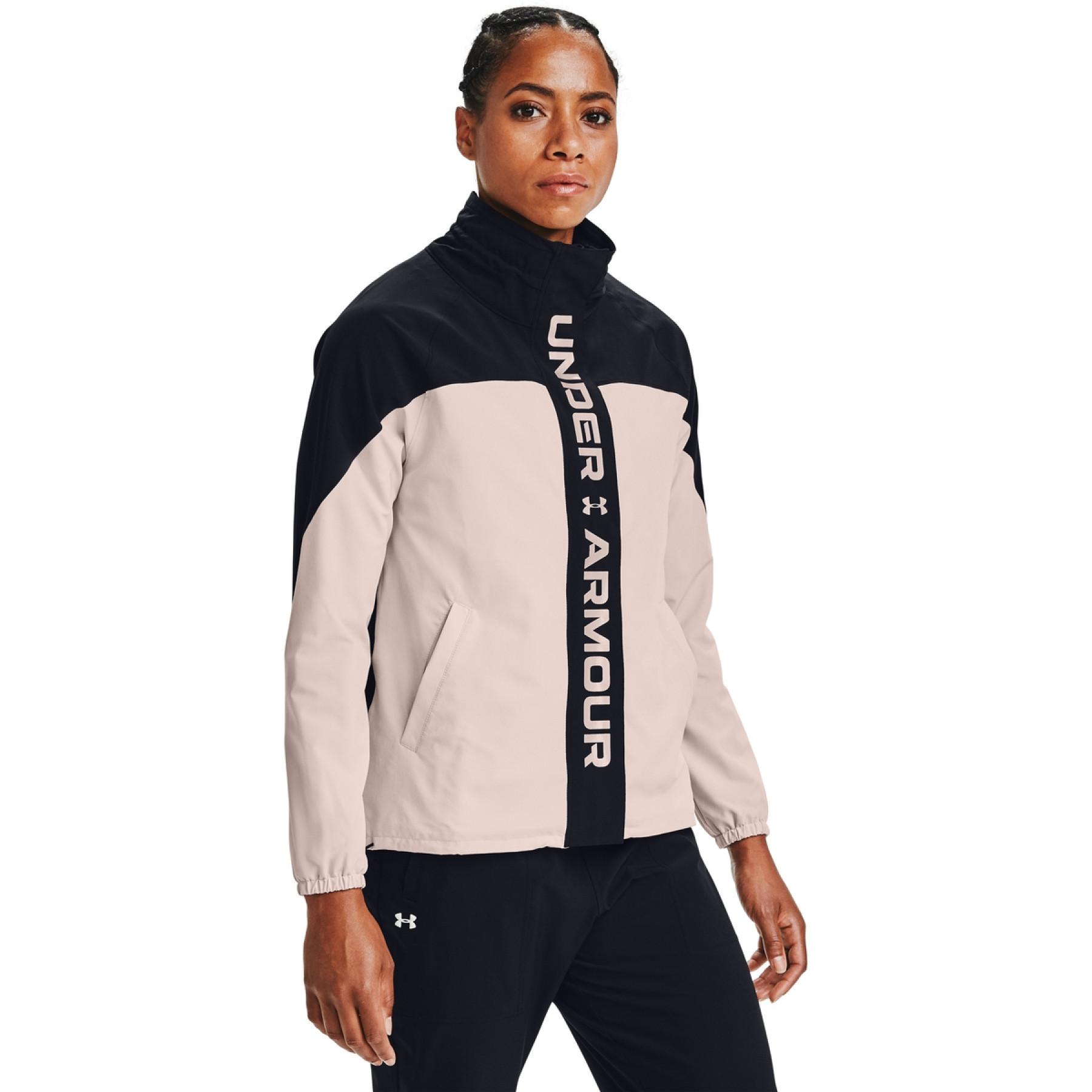Chaqueta Under Armour Recover Woven rosa negro mujer