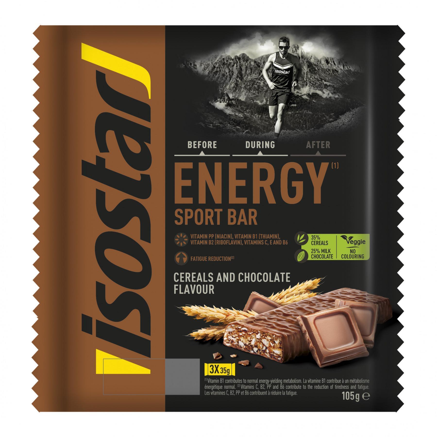 Bares Isostar Energy Chocolate 3 x 40g (20 boîtes) 