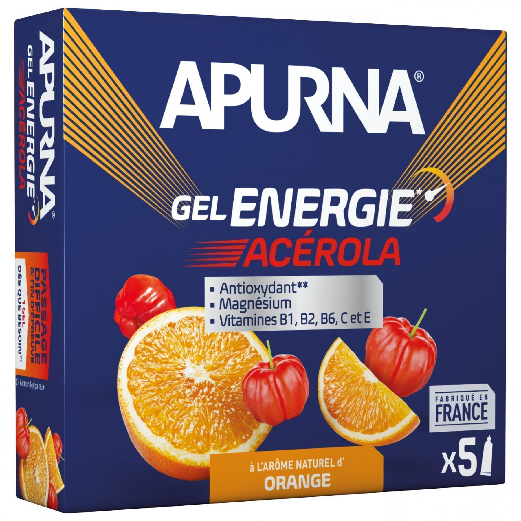 Paquete de 5 geles Apurna Energie Acérola Orange - 35g