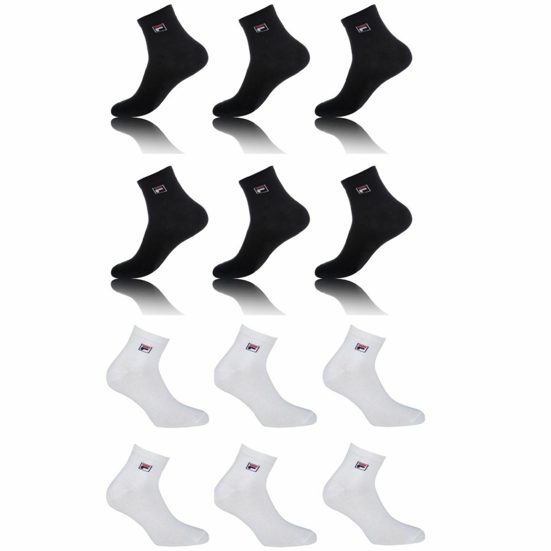 Paquete de 12 pares de calcetines de cuarto modelo 9303 Fila