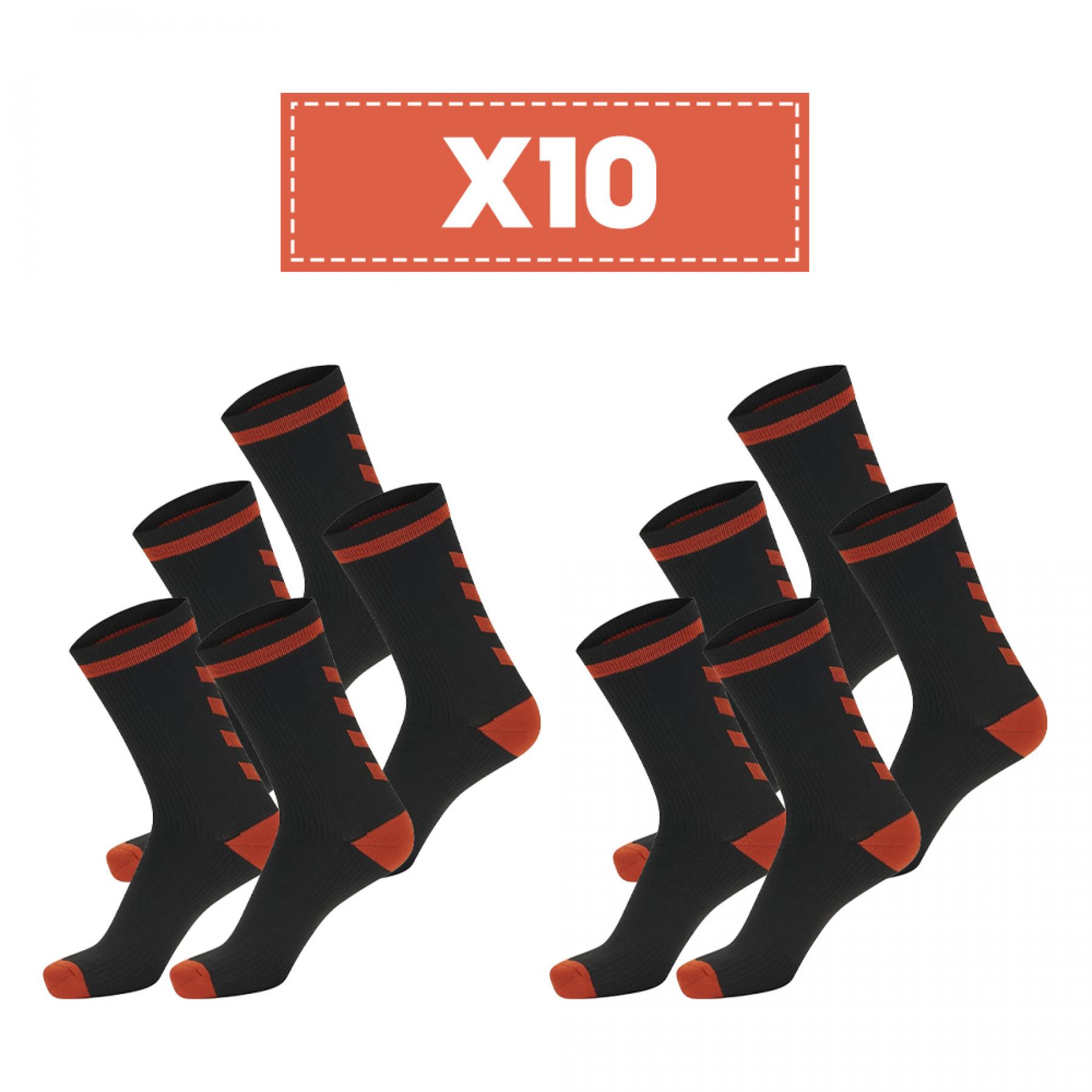 Paquete de 10 pares de calcetines oscuros Hummel Elite Indoor Low