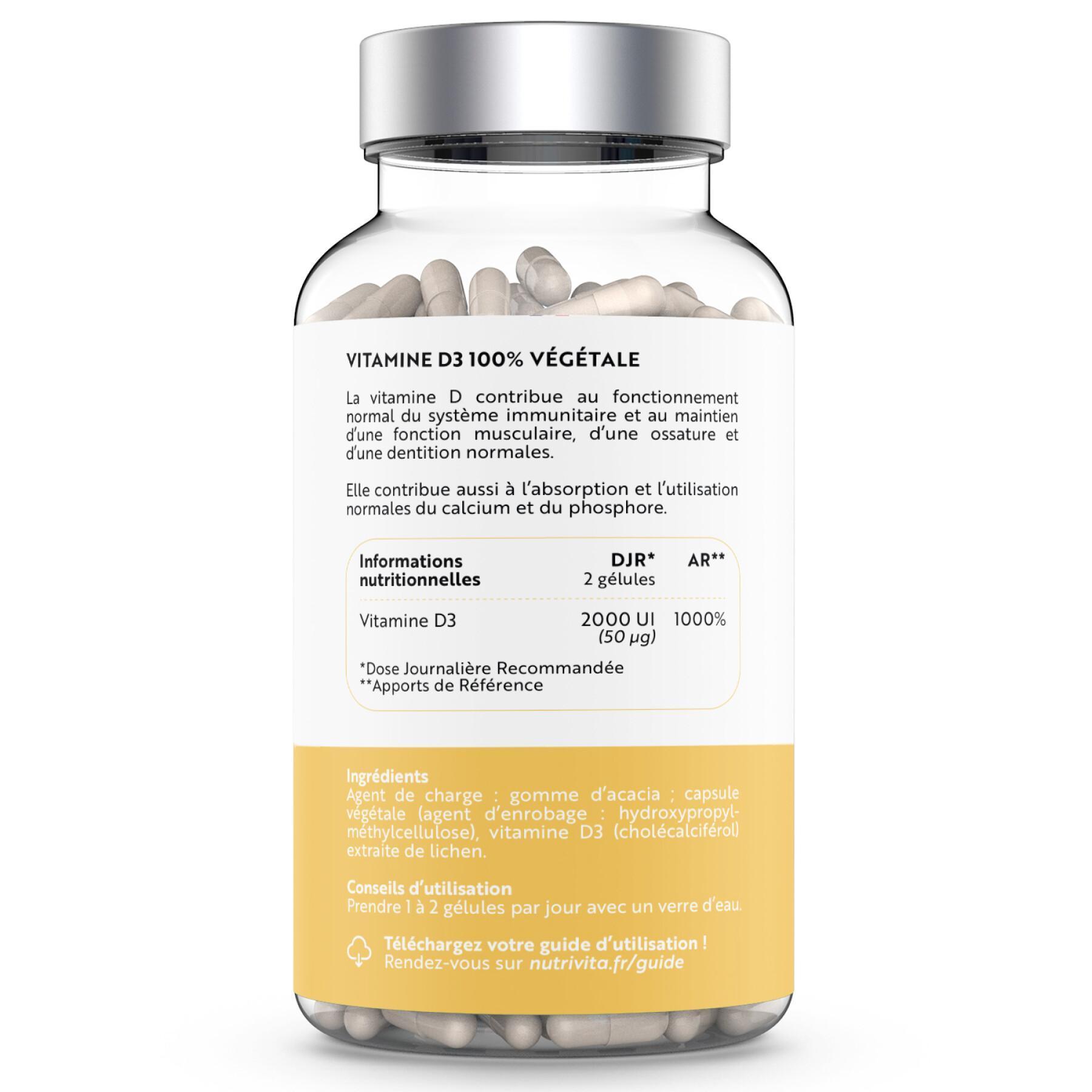 Complemento alimenticio de vitamina D3 - 120 cápsulas Nutrivita