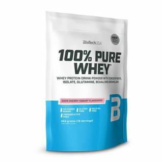 Paquete de 10 bolsas de proteína de suero 100% pura Biotech USA - Cerise yaourt - 454g