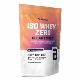 Paquete de 10 bolsas de proteínas Biotech USA iso whey zero clear - Pasteque - 454g