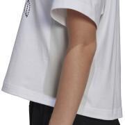Camiseta de mujer adidas X Farrio Print Boyfriend Cropped Coton Logo